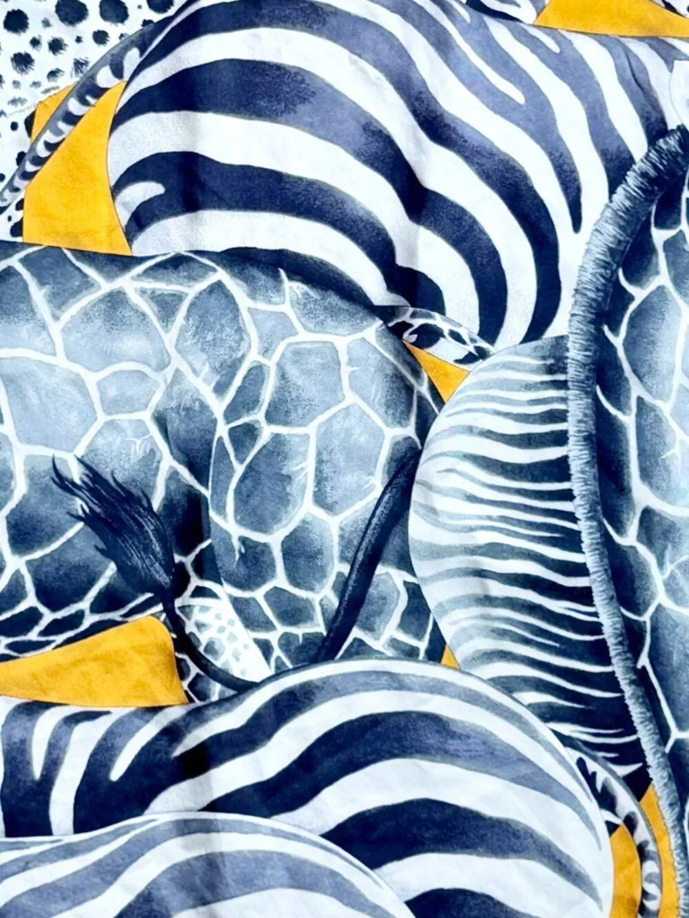 Salvatore Ferragamo Vintage Silk Scarf Zebra Giraffe Safari Animal 26